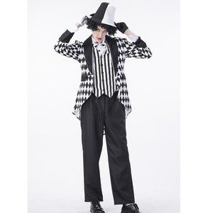 Black and White Checkered Harlequin Tail Costumes #White #Black #Costume SA-BLL1163 Sexy Costumes and Mens Costume by Sexy Affordable Clothing