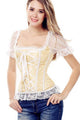 9 Plastic Bones Lace-Up Off The Shoulder Brocade Corset  SA-BLL42683-2 Sexy Lingerie and Corsets and Garters by Sexy Affordable Clothing