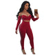 Carrie Criss Cross Off the Shoulder Legging Set #Off Shoulder SA-BLL2201-3 Sexy Clubwear and Pant Sets by Sexy Affordable Clothing