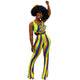Dew Shoulder Striped Multi Two-piece Pants Set #Sleeveless #Two Piece #Striped SA-BLL282733-2 Sexy Clubwear and Pant Sets by Sexy Affordable Clothing