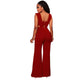 Nikka Red Cut Out Slit Legs Jumpsuit #Jumpsuit #Red SA-BLL55366-3 Women's Clothes and Jumpsuits & Rompers by Sexy Affordable Clothing