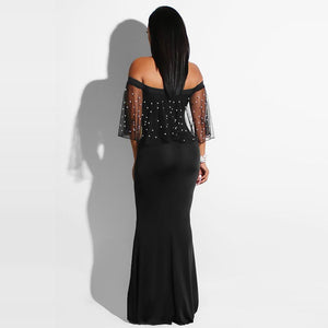 Off Shoulder Black Beaded Evening Dress #Off Shoulder #Beaded #Mermaid SA-BLL51442 Fashion Dresses and Evening Dress by Sexy Affordable Clothing