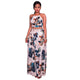 Beige Backless Floral Maxi Two Piece Set #Beige SA-BLL28229 Sexy Clubwear and Skirt Sets by Sexy Affordable Clothing