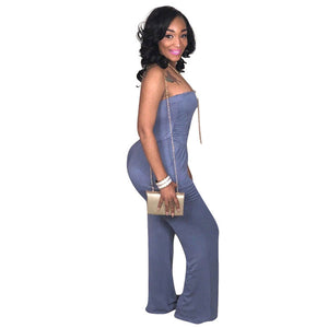 Sexy Off The Shoulder Solid Backless Jumpsuit #Backless #Off The Shoulder SA-BLL55625 Women's Clothes and Jumpsuits & Rompers by Sexy Affordable Clothing