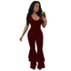 Plus Size V Neck Sleeveless Falbala Design Jumpsuits #Jumpsuit # SA-BLL55365-3 Women's Clothes and Jumpsuits & Rompers by Sexy Affordable Clothing