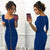 Solid Color Zipper Half Sleeve Knee-Length Bodycon Dress #Mini Dress #Blue SA-BLL2152-3 Fashion Dresses and Bodycon Dresses by Sexy Affordable Clothing