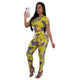 Casual Hooded Collar Floral Printed Two-Piece Pants Set #Short Sleeve #Two Piece #Hooded #Print SA-BLL282449-2 Sexy Clubwear and Pant Sets by Sexy Affordable Clothing