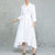 Trendy Lace-up White Ankle Length Dress w/Belt #Lace-Up #Turndown Collar SA-BLL51361 Fashion Dresses and Maxi Dresses by Sexy Affordable Clothing