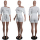 Retro Short Plain Rompers With Belt #White #One Shoulder #Retro SA-BLL55519-7 Women's Clothes and Jumpsuits & Rompers by Sexy Affordable Clothing