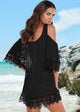 Women Crochet Beach T Shirt #Black #Crochet SA-BLL38540-1 Sexy Swimwear and Cover-Ups & Beach Dresses by Sexy Affordable Clothing