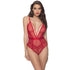 Viviane Plunging Mesh And Lace Teddy #Red #Teddy
