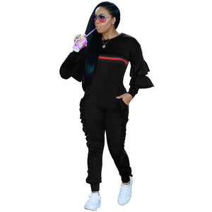Ruffle Jumpsuit Set #Black #Ruffle SA-BLL55174-3 Women's Clothes and Jumpsuits & Rompers by Sexy Affordable Clothing