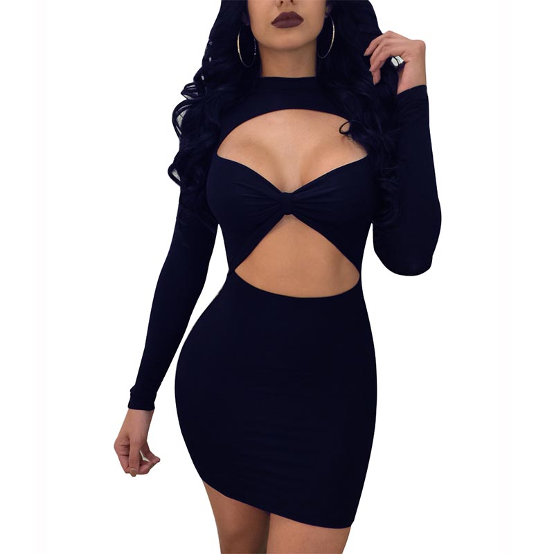 Cut out Sexy Club dress #Long Sleeve  SEXY AFFORDABLE CLOTHING