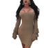 Plus Size Off the Shoulder Ruffle Sleeve Mini Dress #Bodycon Dress #Mini Dress #Grey