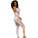 See You Looking Crop Jacket Pant Set - White #Two Piece #Zipper #Striped SA-BLL282684-2 Sexy Clubwear and Pant Sets by Sexy Affordable Clothing