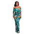 Francoise Green Multi-Color Floral Print Off-The-Shoulder Maxi Dress #Maxi Dress #Green