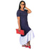 Short Sleeve Maxi Dress With Contrast Hem #Short Sleeve #Contrast Hem