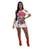 Cartoon Shirt Dress With Cut-out Shoulders