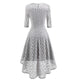 Lace Round Neck Evening Dress #Evening Dress #Silver SA-BLL36046 Fashion Dresses and Midi Dress by Sexy Affordable Clothing