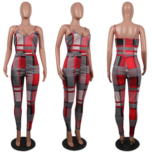 Lattice Straps Colorful Checks Jumpsuit #Straps #Lattice SA-BLL55516-5 Women's Clothes and Jumpsuits & Rompers by Sexy Affordable Clothing