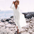 Lace Drawstring Lace-up Flowy Tassel Las Vegas Bohemian Maxi Dress #White #Lace-Up #Bohemian