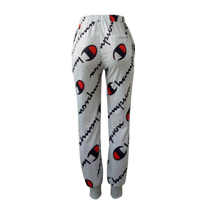 Women Loose Printing Sports Joggers #Grey SA-BLL435-1 Women's Clothes and Pants and Shorts by Sexy Affordable Clothing