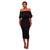 Zhara Black Off-The-Shoulder Double Ruffle Dress #Midi Dress #Black SA-BLL36082-3 Fashion Dresses and Midi Dress by Sexy Affordable Clothing