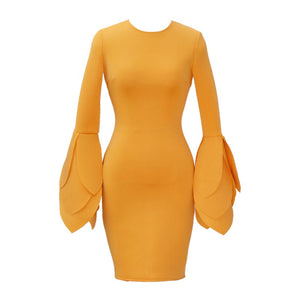 Rose Petal Dress #Bodycon Dress #Yellow SA-BLL2157 Fashion Dresses and Bodycon Dresses by Sexy Affordable Clothing