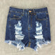 Sexy Ripped Hole Blue Short Jeans #Denim SA-BLL660 Women's Clothes and Jeans by Sexy Affordable Clothing
