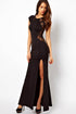 Black Lace See Through Long Evening Dress