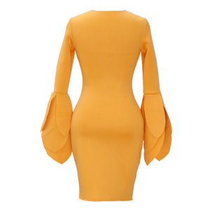 Rose Petal Dress #Bodycon Dress #Yellow SA-BLL2157 Fashion Dresses and Bodycon Dresses by Sexy Affordable Clothing