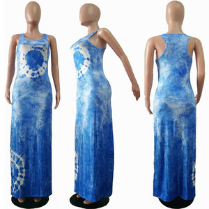Printed Round Neck Sleeveless Beach Dress #Sleeveless #Printed #Round Neck SA-BLL51269 Fashion Dresses and Maxi Dresses by Sexy Affordable Clothing
