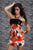 Ladys Sequin Strapless Tube Mini Dress Orange Floral Print ClubwSA-BLL2030-2 Sexy Clubwear and Club Dresses by Sexy Affordable Clothing