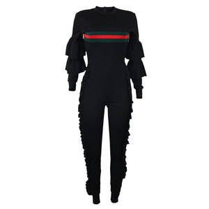 Ruffle Jumpsuit Set #Black #Ruffle SA-BLL55174-3 Women's Clothes and Jumpsuits & Rompers by Sexy Affordable Clothing