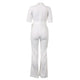 Sexy Women Half Sleeve Belt Solid Casual Jumpsuit #White # SA-BLL55193-1 Women's Clothes and Jumpsuits & Rompers by Sexy Affordable Clothing