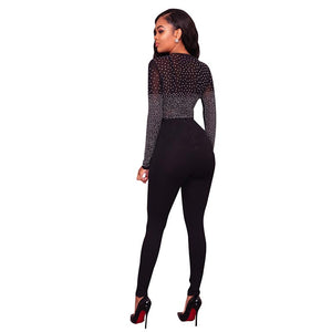 Jules Black Embellished Bodysuit #Black #Bodysuits SA-BLL8009-2 Women's Clothes and Bodysuits by Sexy Affordable Clothing