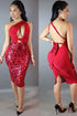 Red Tied Sequin Dress