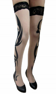 Indiana Tribal Inspired Tattoo Stockings  SA-BLL9067 Leg Wear and Stockings and Pantyhose and Stockings by Sexy Affordable Clothing