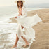 Wrinkled Beach White Holiday Cover-up Cardigan Dress With Belt #Cardigan #Cover-Up