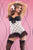 Bow Mesh Chemise with Padded Cups  SA-BLL2132-1 Sexy Lingerie and Chemise by Sexy Affordable Clothing