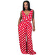 Polka V-neck Jumpsuit #V-Neck #Wide Leg #Polka SA-BLL55578 Women's Clothes and Jumpsuits & Rompers by Sexy Affordable Clothing