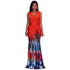 Stephanelle Orange Ombre Multi-Color Print Maxi Dress #Orange