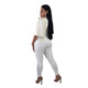 Ruth Pearl Falling Sleeve Jumpsuit #White #Deep-V SA-BLL55513-1 Women's Clothes and Jumpsuits & Rompers by Sexy Affordable Clothing