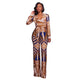 Meredith Golden & Royal Blue Abstract Print Jumpsuit #Jumpsuit # SA-BLL55358-1 Women's Clothes and Jumpsuits & Rompers by Sexy Affordable Clothing