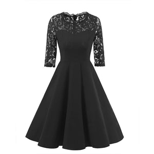 Vintage Lace Dress #Midi Dress #Black #Vintage Lace Dress SA-BLL36112-2 Fashion Dresses and Skater & Vintage Dresses by Sexy Affordable Clothing