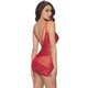 Viviane Plunging Mesh And Lace Chemise Set #Red #Chemise SA-BLL2014-2 Sexy Lingerie and Chemise by Sexy Affordable Clothing