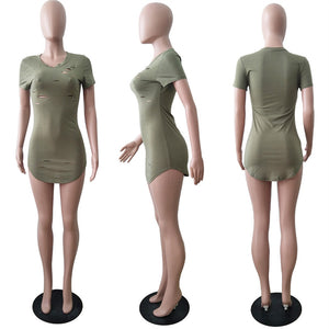 Holes Slim Mini Dress #Mini #Holes SA-BLL2437 Fashion Dresses and Mini Dresses by Sexy Affordable Clothing
