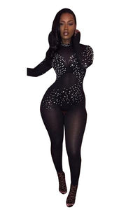Sexy Mesh Long Sleeve Jumpsuit  SA-BLL55232-1 Women's Clothes and Jumpsuits & Rompers by Sexy Affordable Clothing