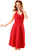 50s Eventful Red Vintage Halter Swing Dress