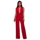Sabella Red Plunging V-Neck Jumpsuit #Red SA-BLL55335-3 Women's Clothes and Jumpsuits & Rompers by Sexy Affordable Clothing